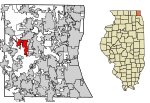 Lake County Illinois Incorporated and Unincorporated areas Round Lake Highlighted